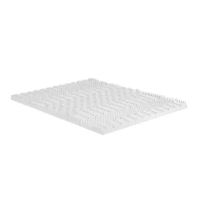 Memory Foam Mattress Topper 7-Zone Airflow Pad 8cm Queen White