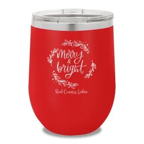 Merry And Bright 12oz Stemless Wine Cup