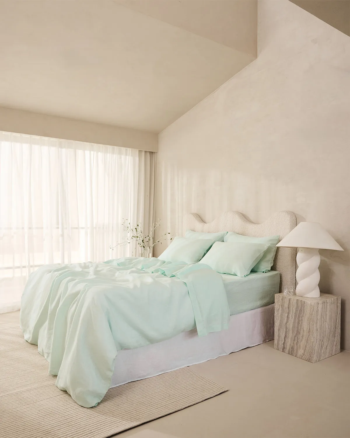 Mint 100% French Flax Linen Duvet Cover