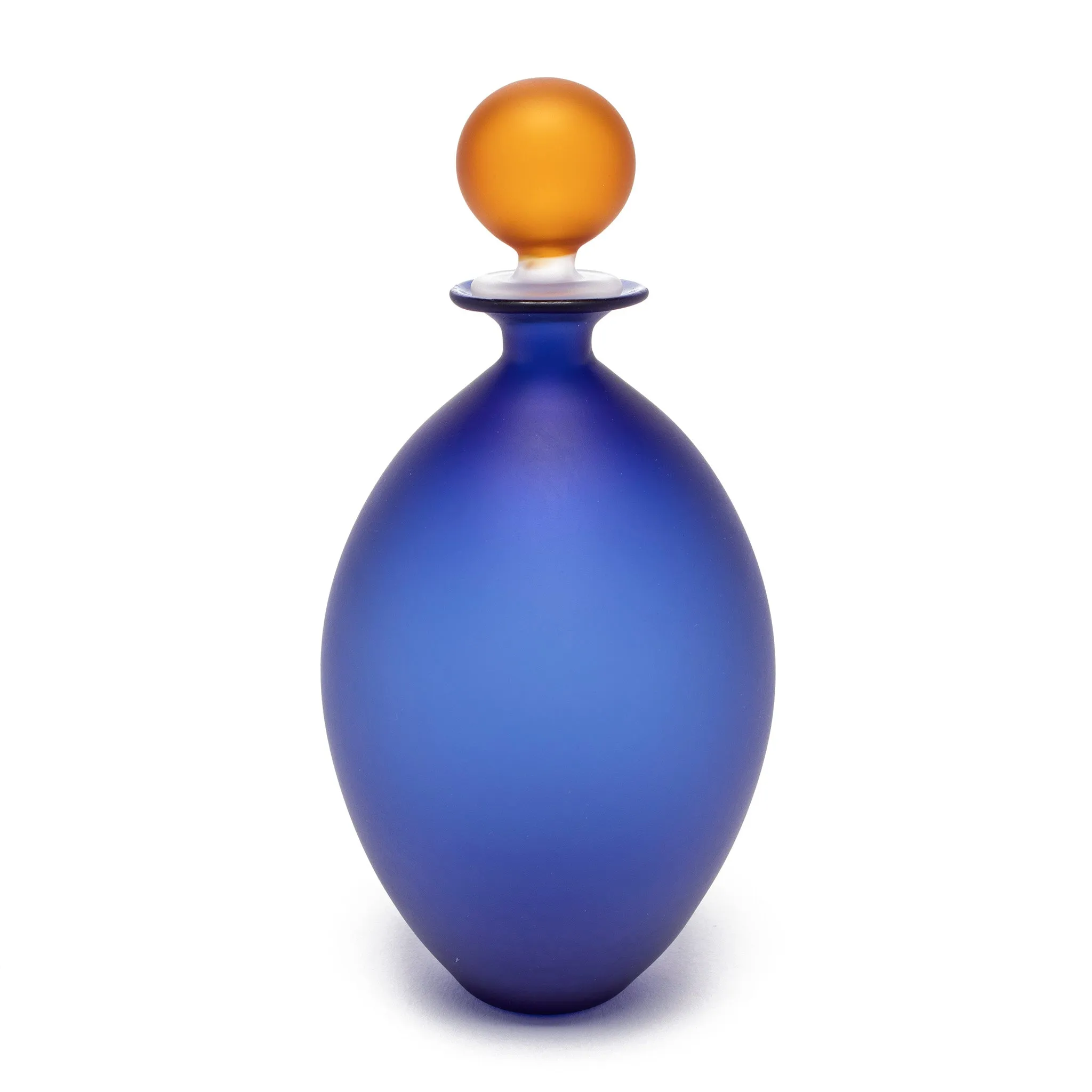 Murano Glass Perfume Bottle Medium Tall Style in Blue