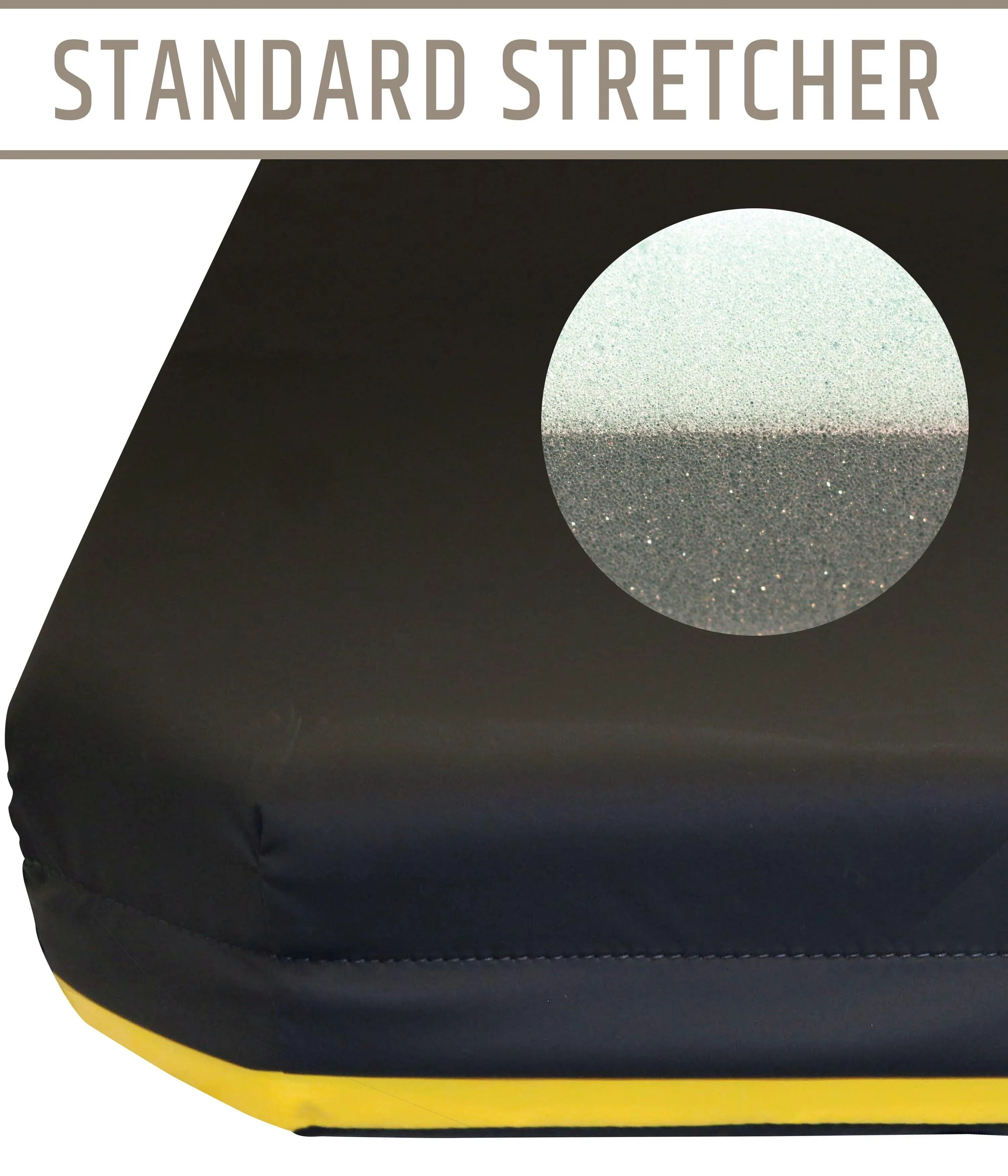 NAMC 4" Standard Stretcher Pad with Color Identifier - 24"x76" - 8" Taper @ Head