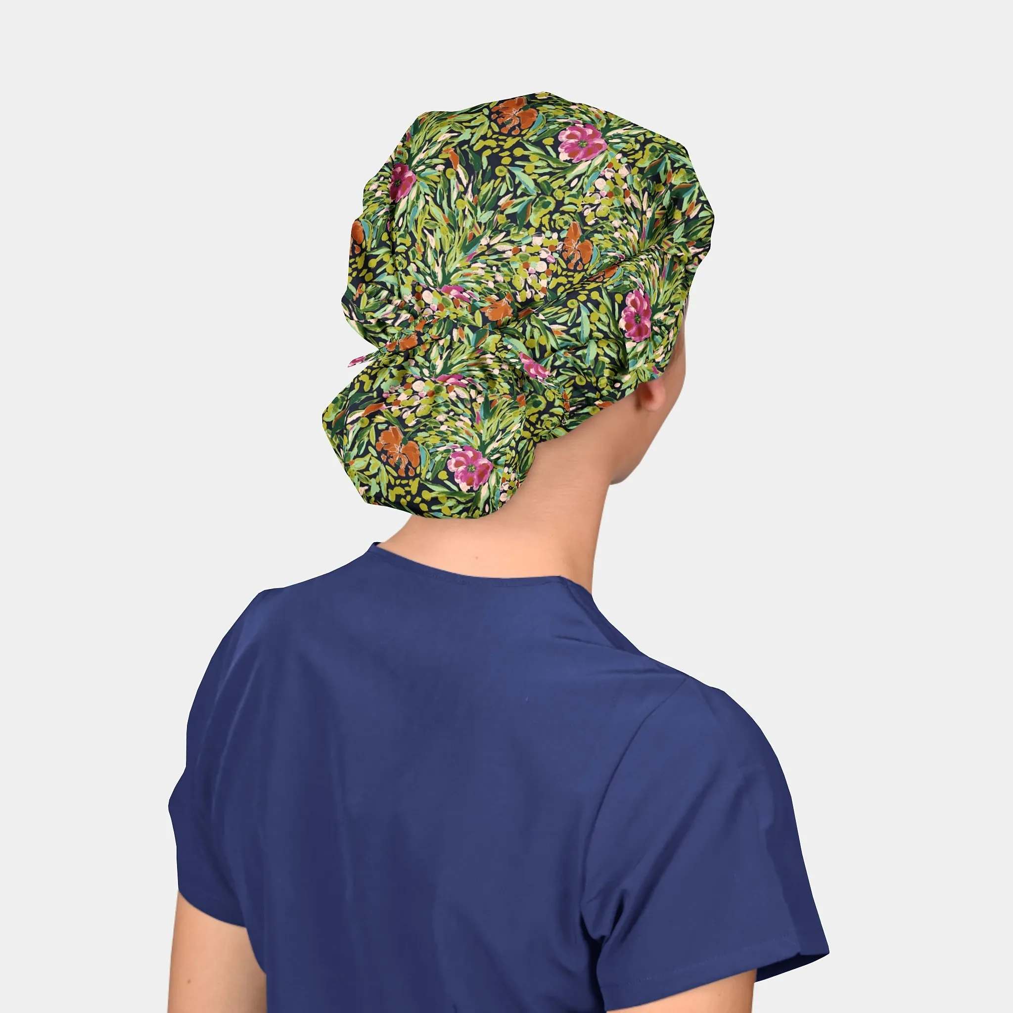 Nighttime Stroll - Poppy Bouffant Surgical Caps