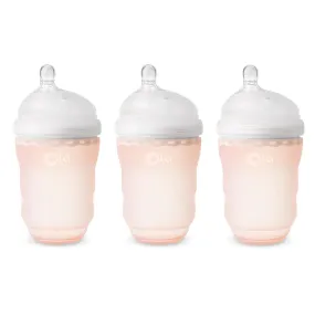 OlaBaby Silicone Gentle Bottle 240ml 3pk Coral