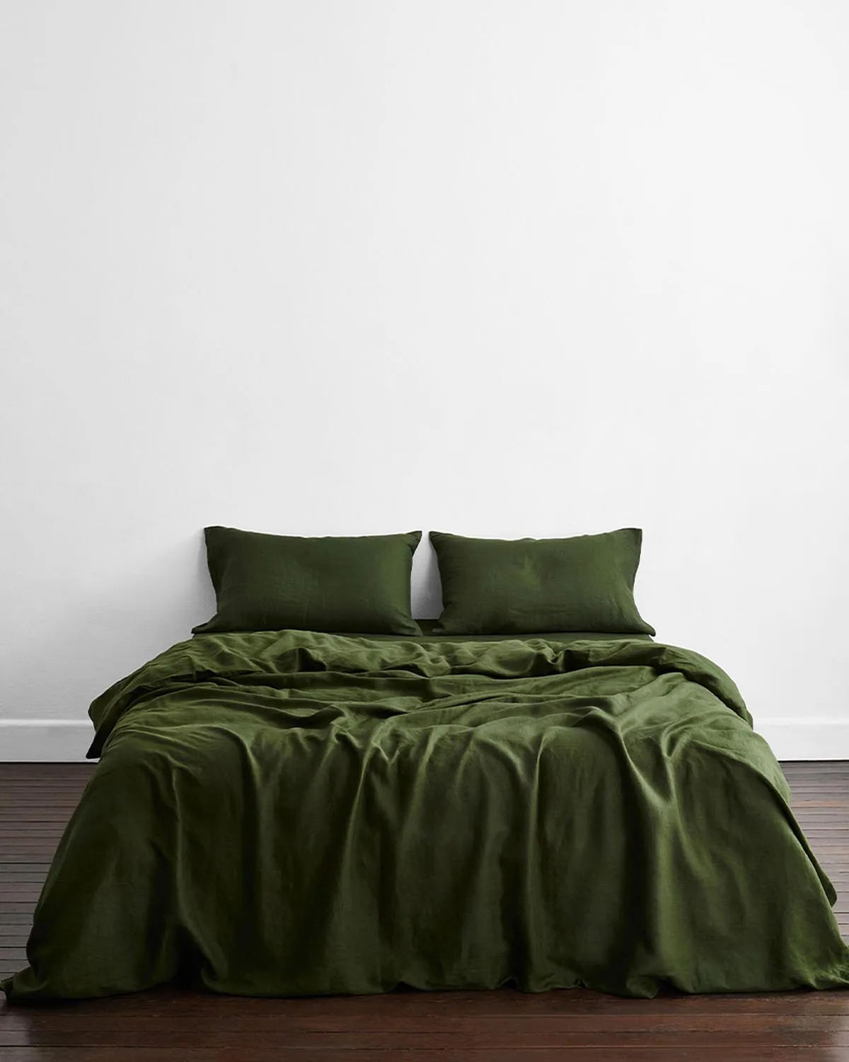 Olive 100% French Flax Linen Pillowcases (Set of Two)