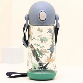 One Touch Shoulder Strap Tritan Water Bottle 470ml - Dino