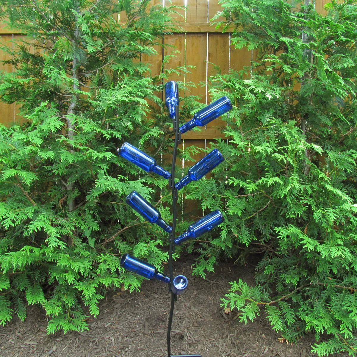 Outdoor Metal Tree Bottle Art for Home Lawn