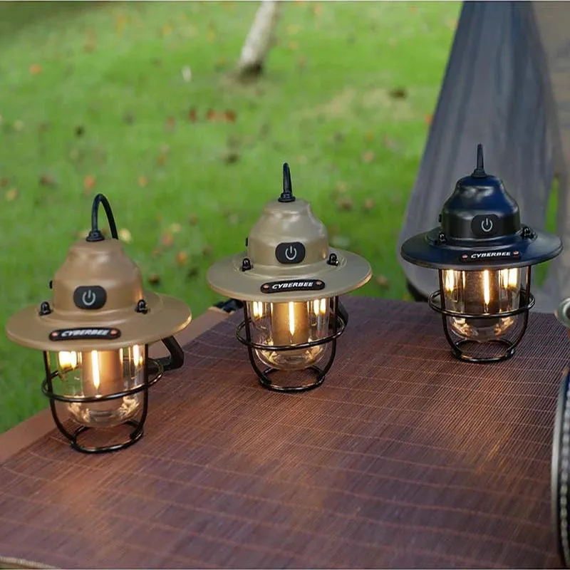 Outdoor Retro Camping Lights, Tents, Camping Lighting, Portable Lights, Infinite Dimming Outdoor Pendant Lights Emergency