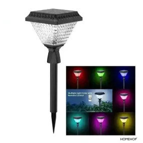 Outdoor Solar Lights For Home, Garden Pathway Decoration Spike Lamps Waterproof with Remote (RGB), Renewed