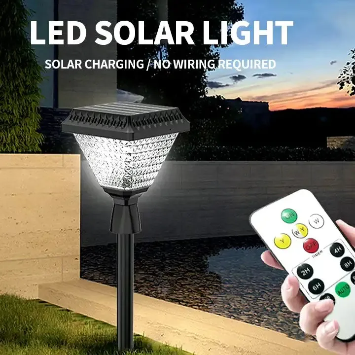 Outdoor Solar Lights For Home, Garden Pathway Decoration Spike Lamps Waterproof with Remote (RGB), Renewed