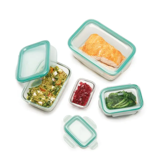 OXO Good Grips 8 Piece Smart Seal Glass Rectangle Container Set