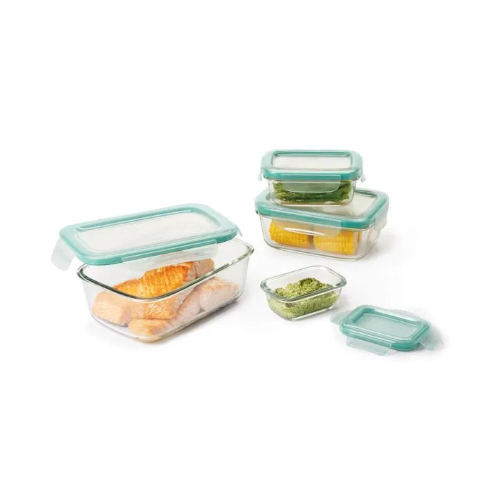 OXO Good Grips 8 Piece Smart Seal Glass Rectangle Container Set