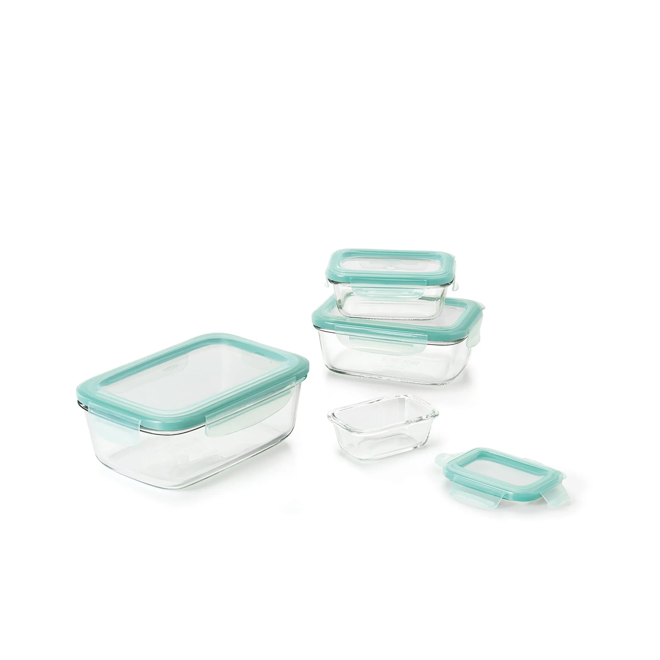 OXO Good Grips 8 Piece Smart Seal Glass Rectangle Container Set