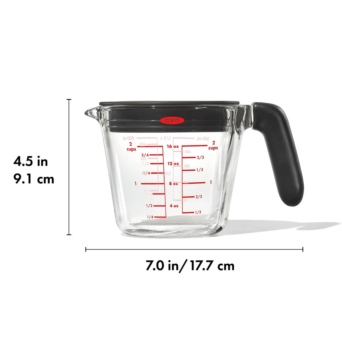 OXO Good Grips Glass Measuring Cup with Lid 500ml (2 Cups)