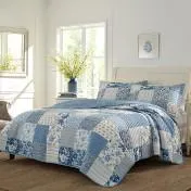 Paisley Patchwork Blue Quilt Set