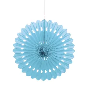 Pale Blue Hanging Paper Fan Decoration - 40.6cm