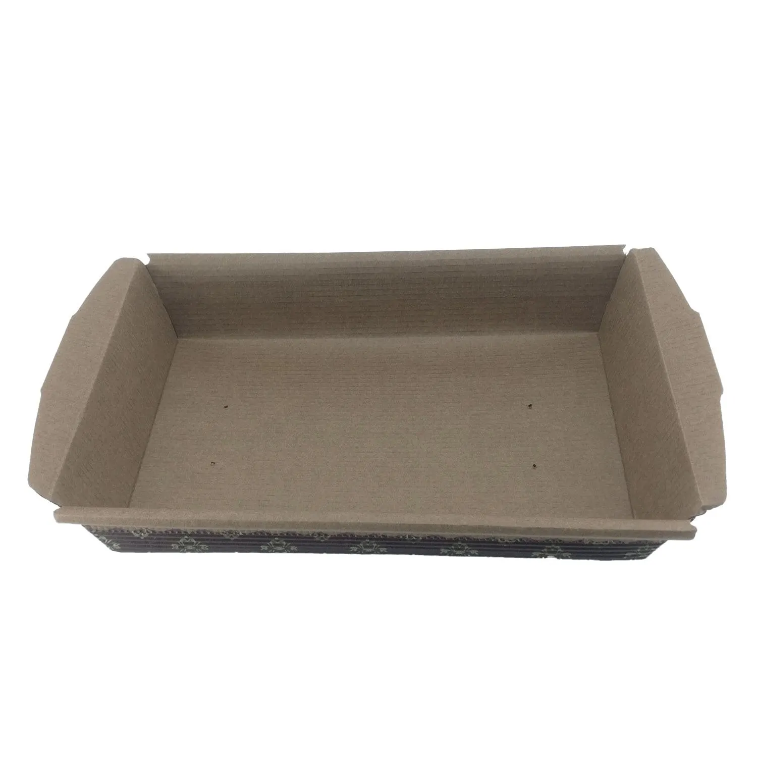 Paper Cup Cake Loaf Baking Serving (Pack of 2) Pie Pans Tray Mould Liner 7.4x4.7x1.5 Inch / 19x12x4 CM Brown Rectangle