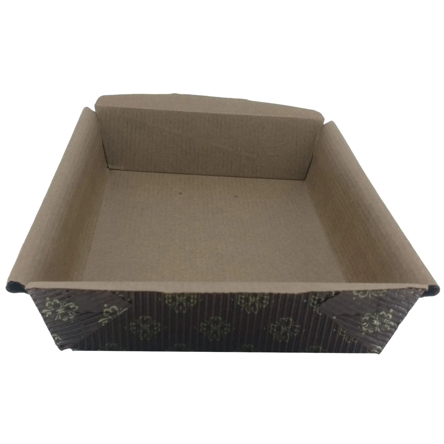 Paper Cup Cake Loaf Baking Serving (Pack of 2) Pie Pans Tray Mould Liner 7.4x4.7x1.5 Inch / 19x12x4 CM Brown Rectangle