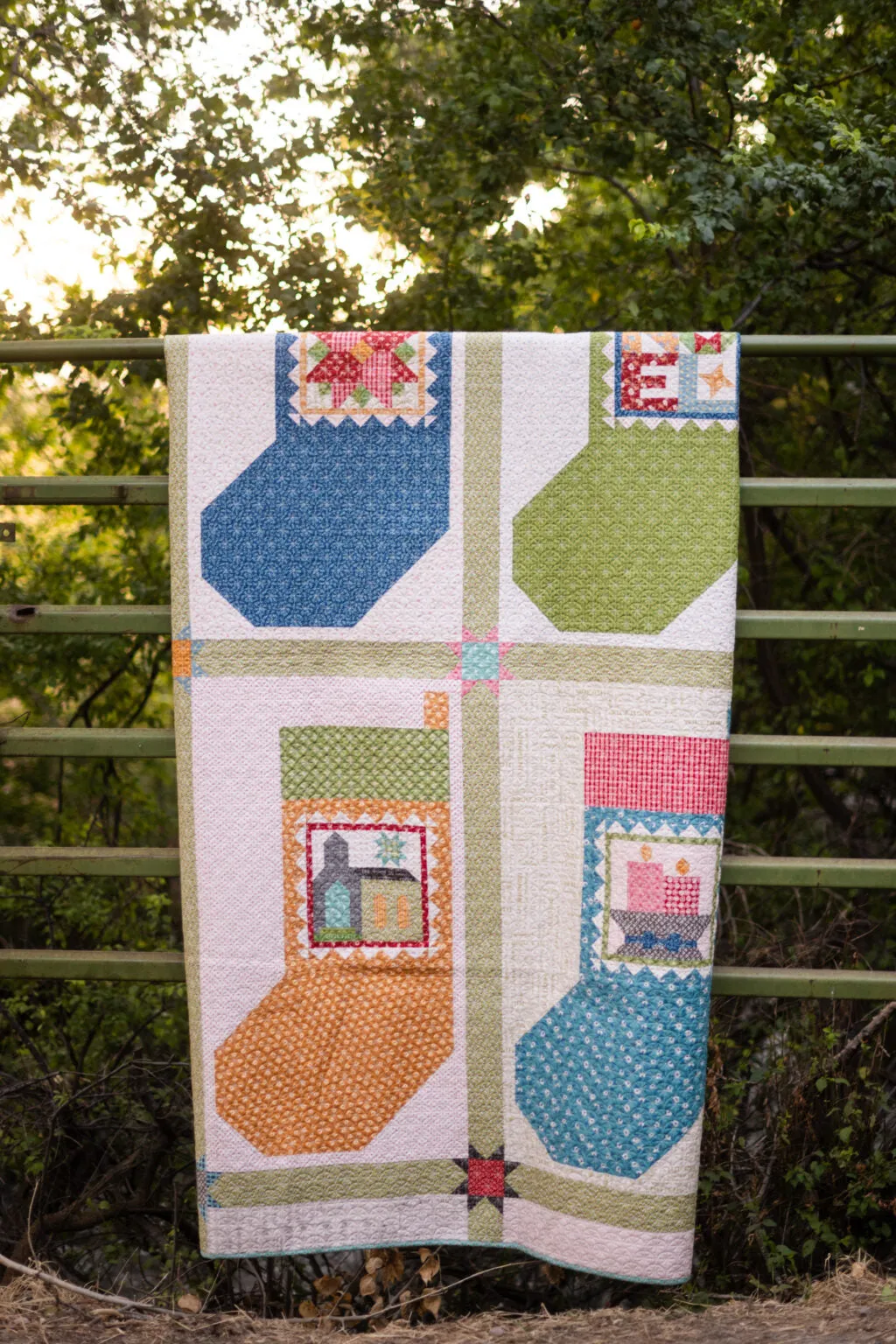 PATTERN, Poinsettia Christmas Stocking Quilt Seeds ~  No. 2 Block by Lori Holt