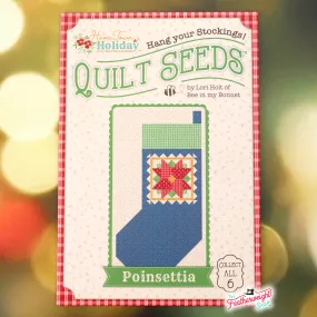 PATTERN, Poinsettia Christmas Stocking Quilt Seeds ~  No. 2 Block by Lori Holt