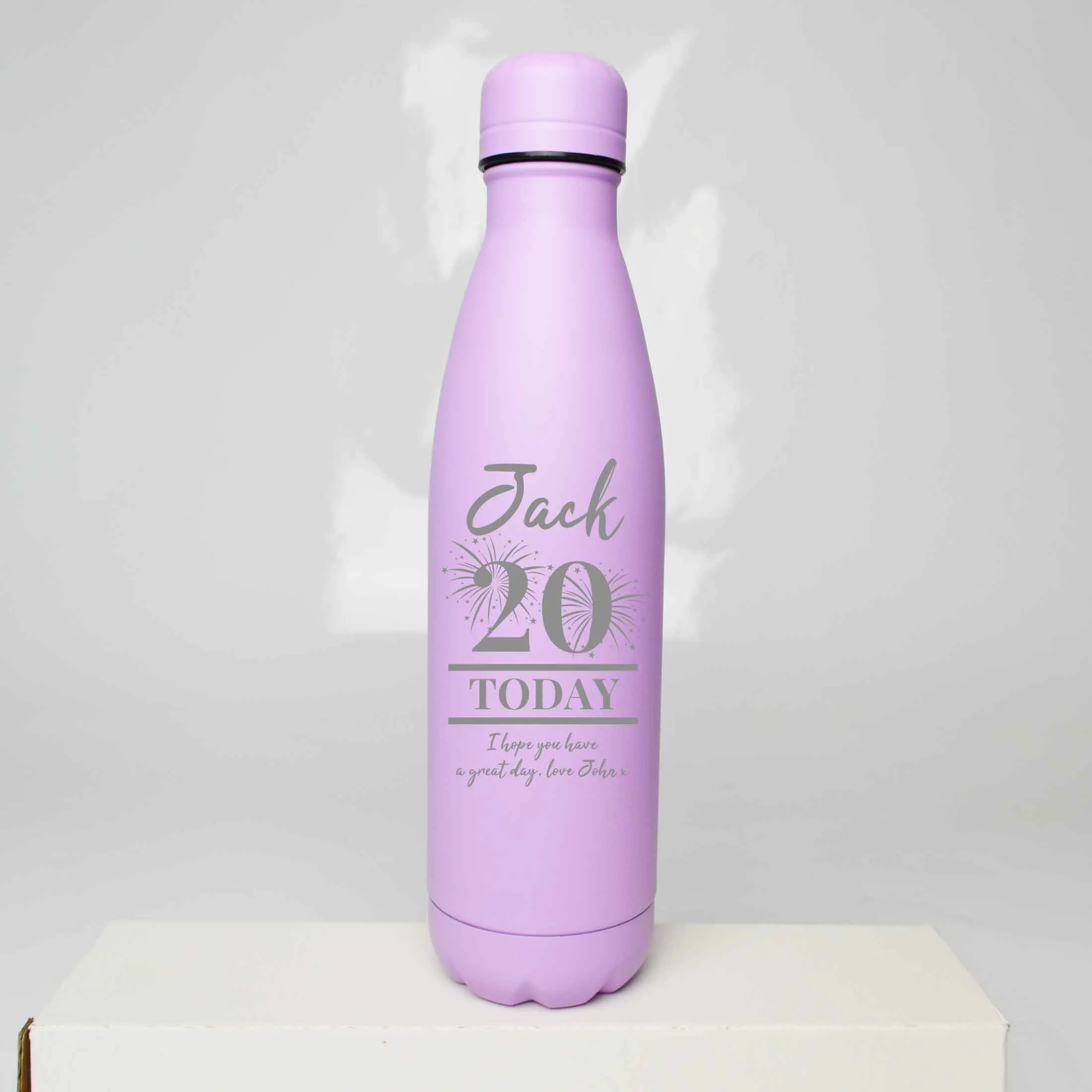 Personalised Firework Birthday Engraved Thermos Bottle 500ml