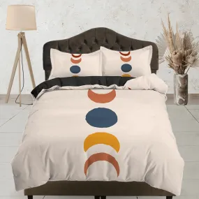 Phases of the Moon Astrology Boho Beige Bedding, Zodiac Gift, Minimalist Dorm Bedding, Aesthetic Duvet Cover King Queen Full Twin Single