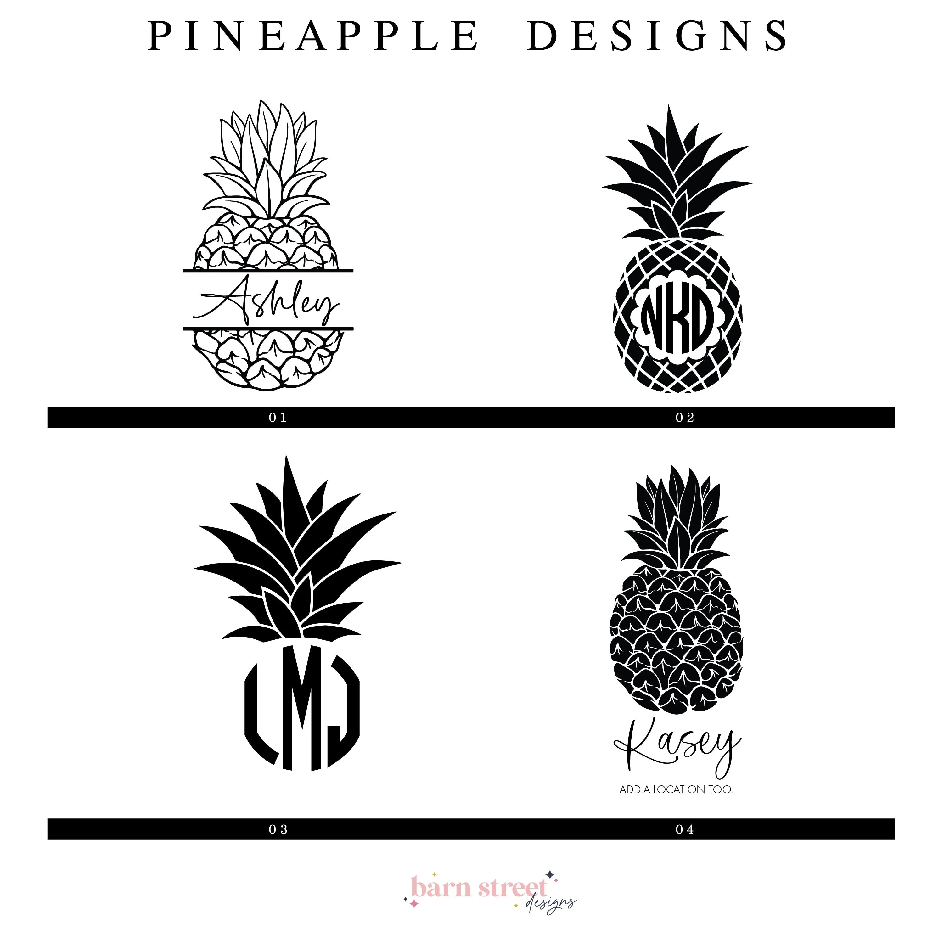 Pineapple Personalized Travel Skinny Tumbler