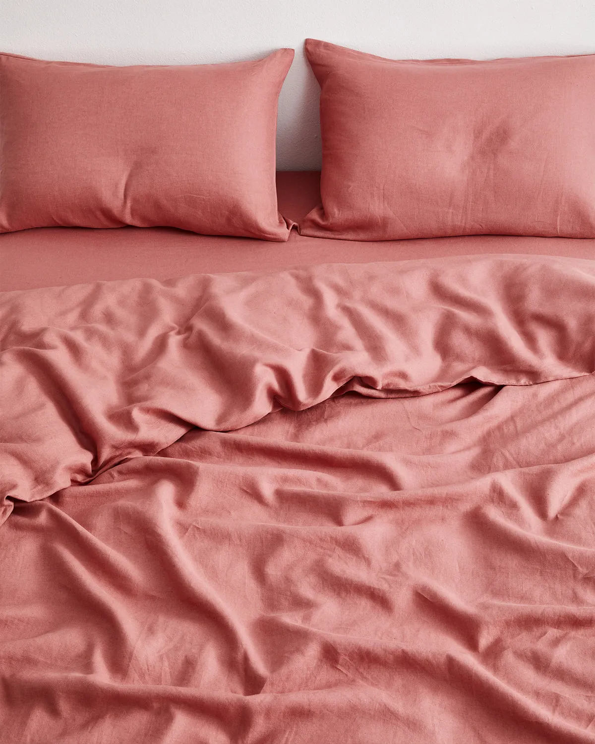 Pink Clay 100% French Flax Linen Bedding Set