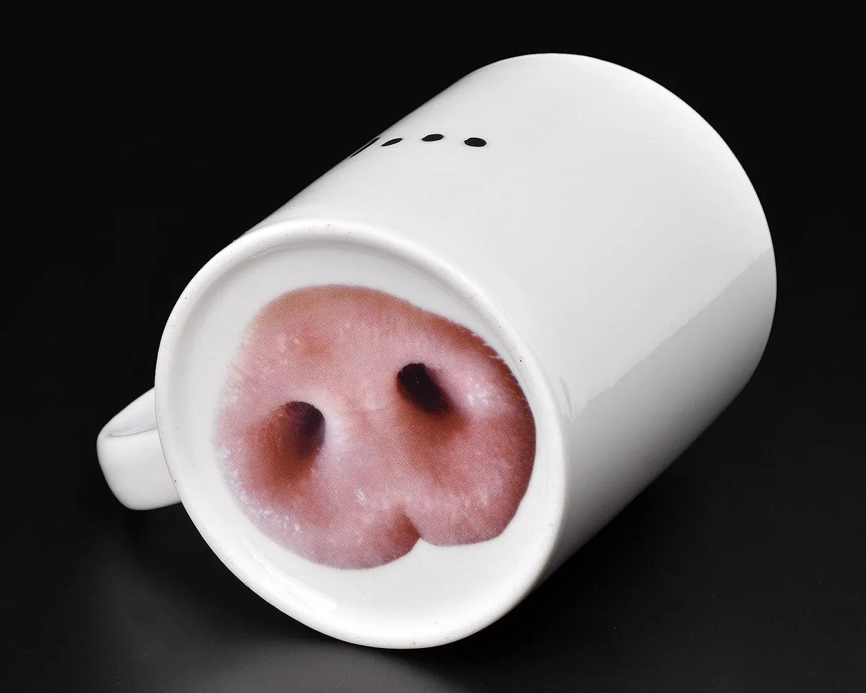 Pink Pig Nose Cup Ceramic Coffee Tea Mug - White