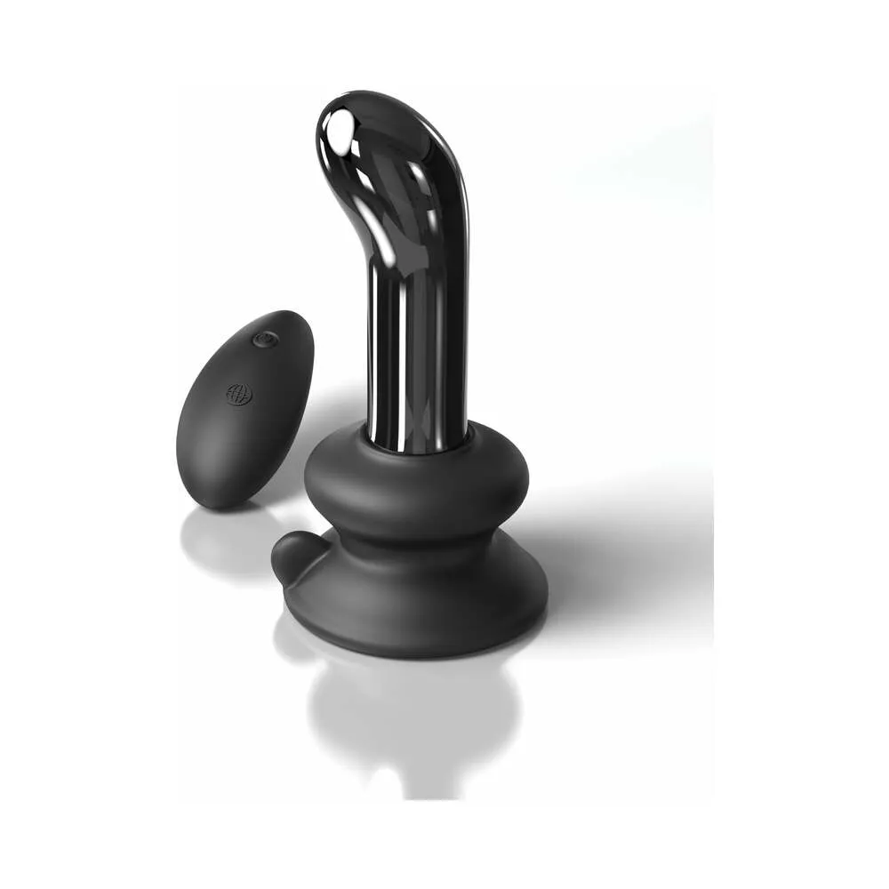 Pipedream Icicles No. 84 Vibrating Curved Glass Massager With Suction Cup Black