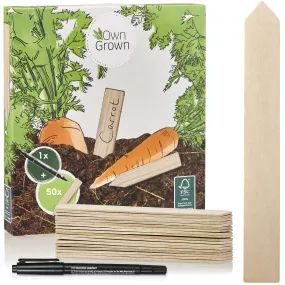 Plant Markers: 50 Wooden Plant Name Tags And Marker Pen  Plant Labels Wooden,