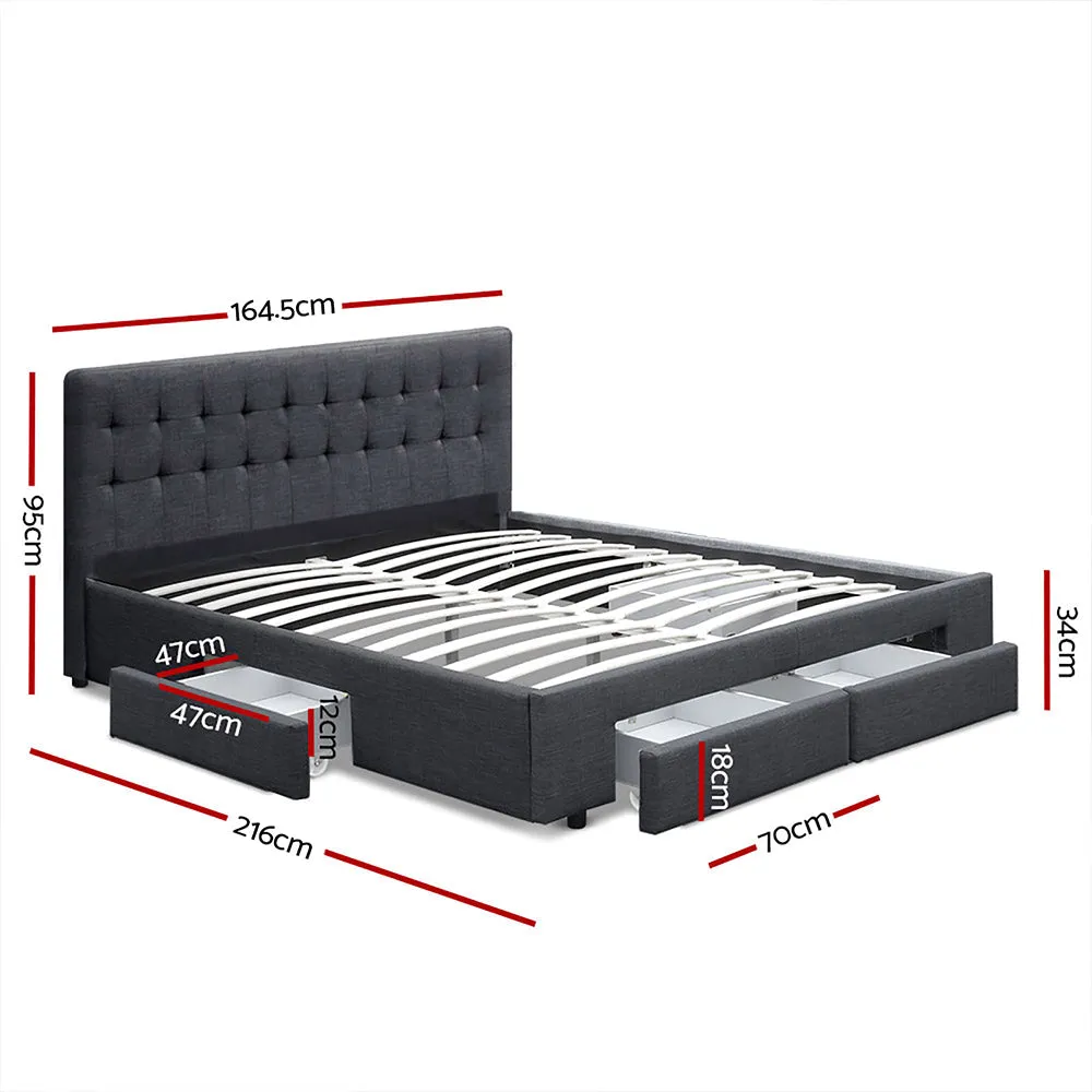 Pluto Bed & Mattress Package - Charcoal Queen