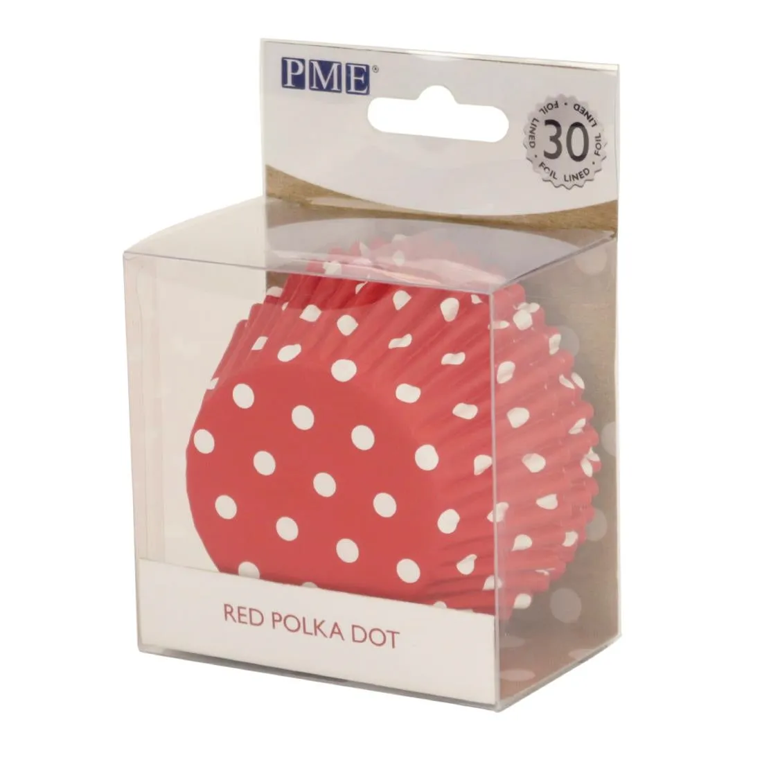 PME Cupcake Foil Lined Baking Cases Polka Dot (Pack of 30) - GE849