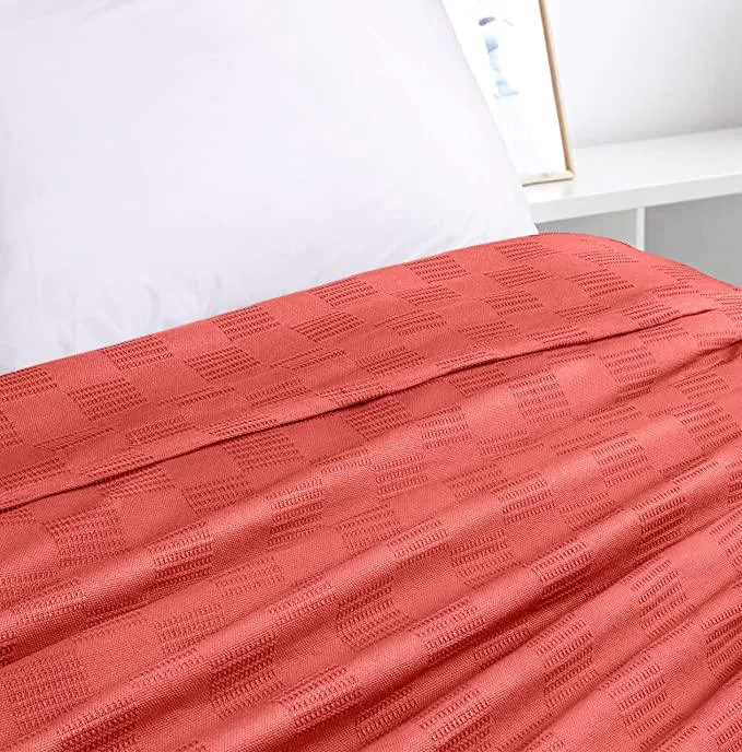 Premium Bedding Cotton Blanket (Orange)