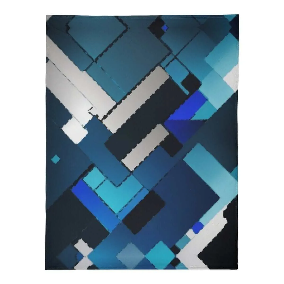 Premium Blue Blocks Fleece Blanket