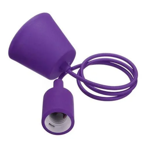 Purple Rubber Ceiling Silicone Pendant E27 Socket Holder