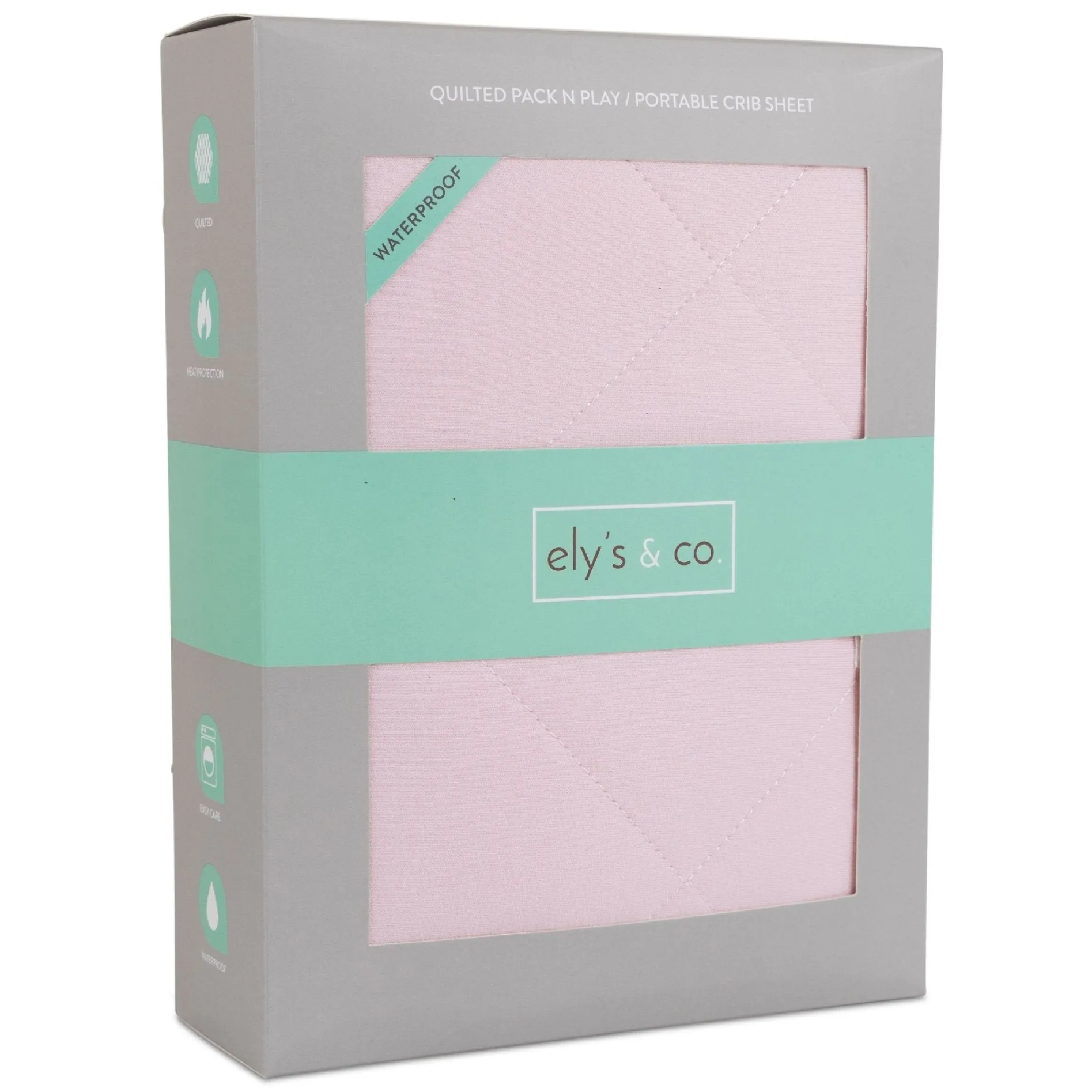 Quilted Waterproof Pack n Play | Portable Crib Sheet - Pink