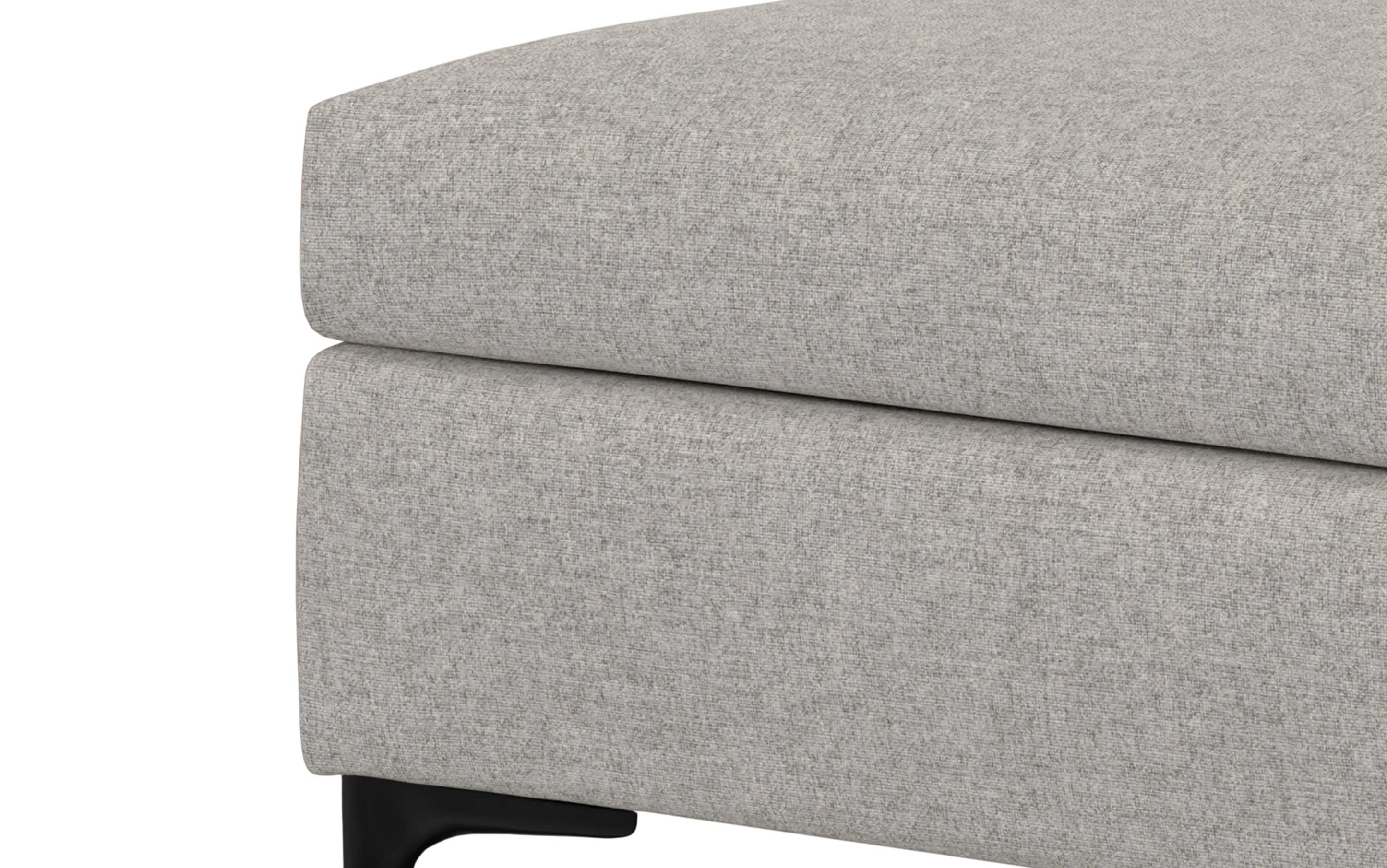 Rebecca Rectangular Coffee Table Storage Ottoman with Lift Up Lid in Linen Style Fabric