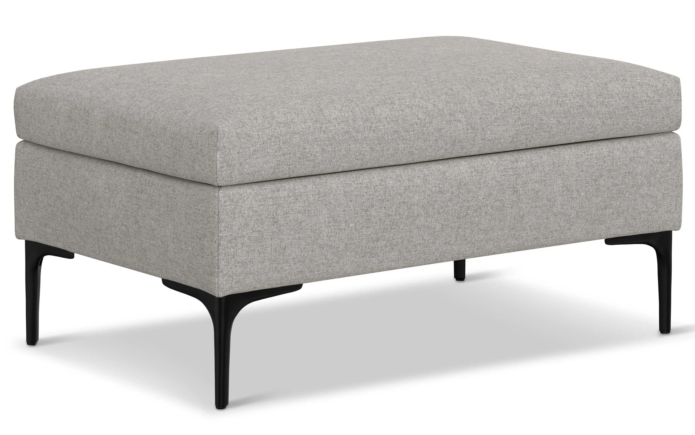 Rebecca Rectangular Coffee Table Storage Ottoman with Lift Up Lid in Linen Style Fabric