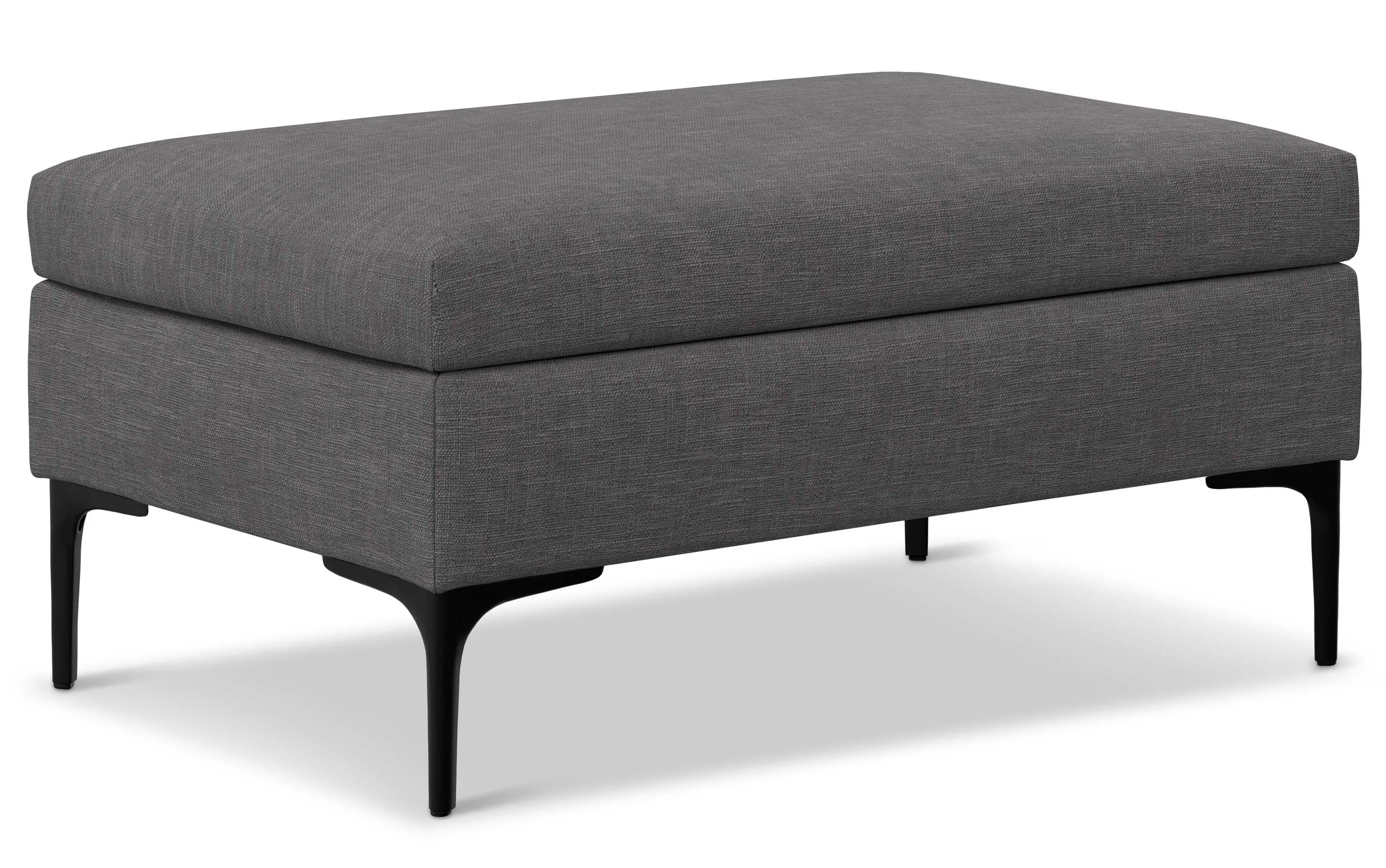 Rebecca Rectangular Coffee Table Storage Ottoman with Lift Up Lid in Linen Style Fabric