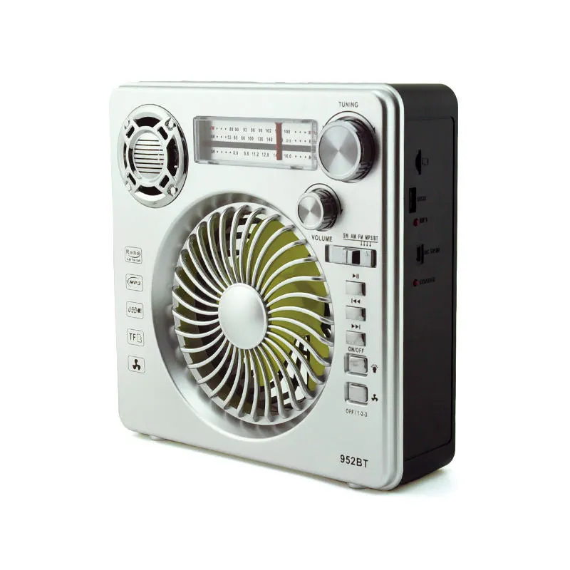 Rechargeable Retro Radio with Fan & Flashlight