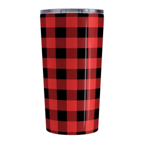 Red and Black Buffalo Plaid Tumbler Cup