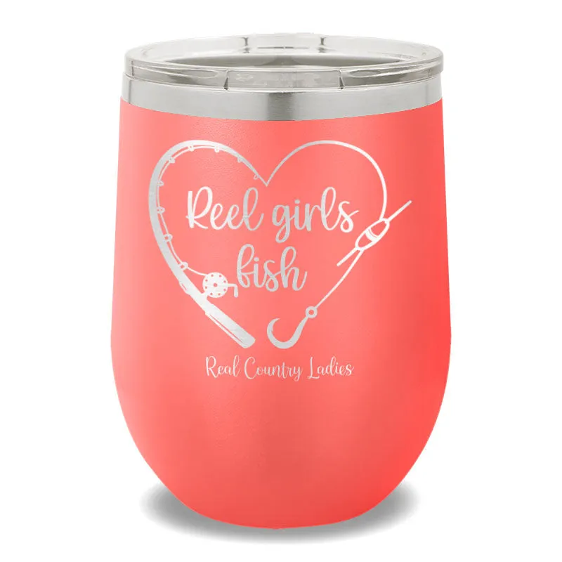 Reel Girls Fish 12oz Stemless Wine Cup