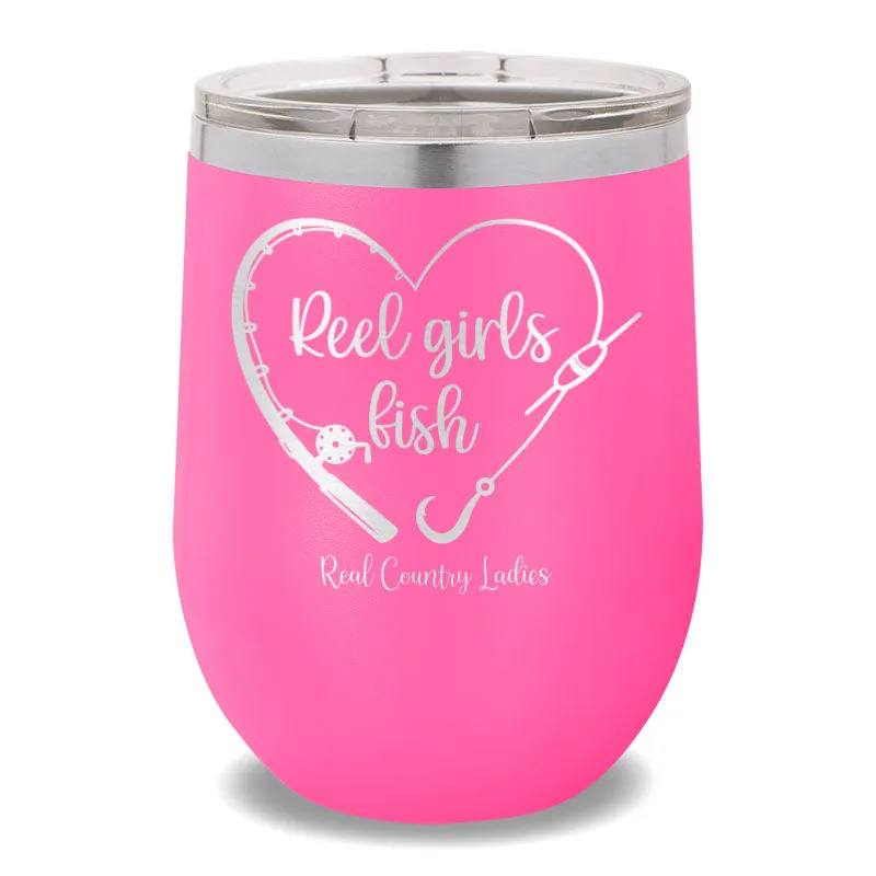 Reel Girls Fish 12oz Stemless Wine Cup