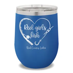 Reel Girls Fish 12oz Stemless Wine Cup