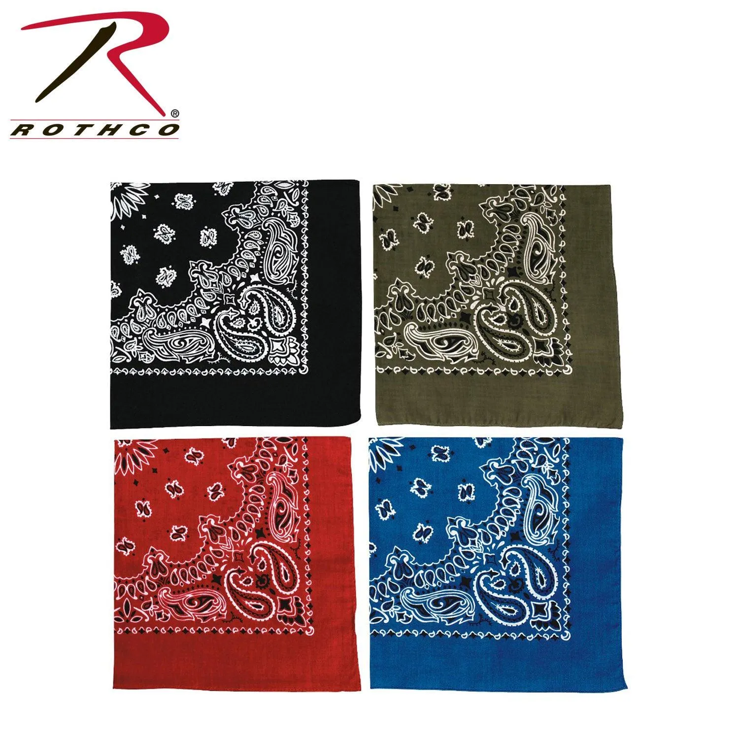 Rothco Trainmen Paisley Bandana – Extra-Large 27” X 27"