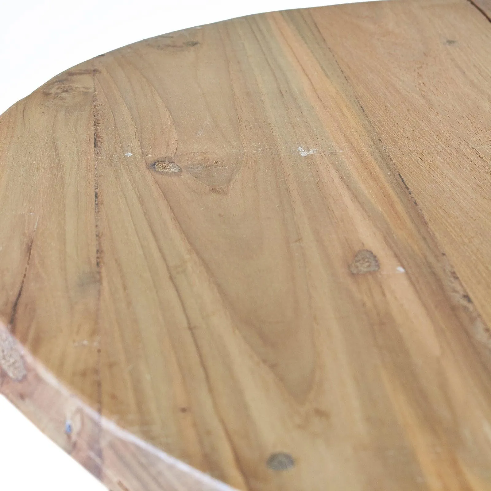 Round Bed Side Table / Coffee Table - Recycled Wood