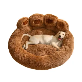 Round Plush Soft Warm Bear Pet Bed