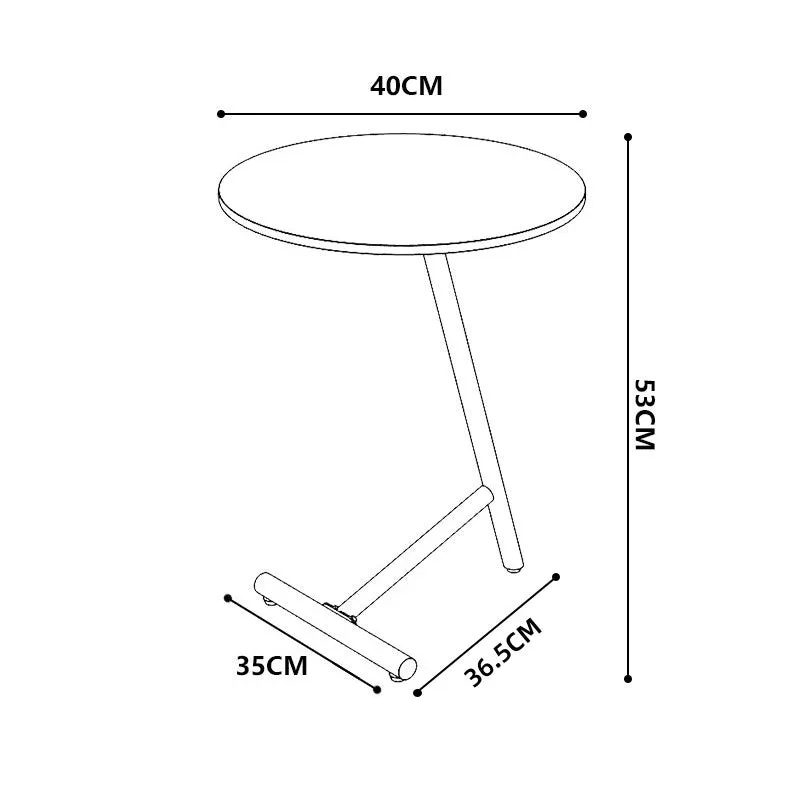 Round Side Table with Sintered Stone Desktop-Black