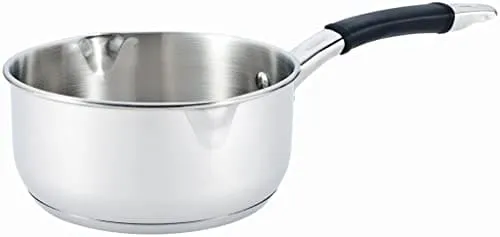 Royal Cuisine Stainless Steel Milk/Tea pan Egg/Water Boiling Pot with 2 Pouring Lips Induction hob Soup Warming Sauce pan