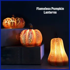 Safe LED Flameless Pumpkin Lanterns - Halloween Decorations